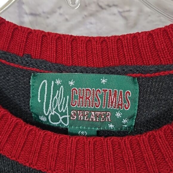 Ugly Christmas Sweater French Bull Dog Elf Pullover Motion LED Light Knit Unisex - Picture 4 of 10